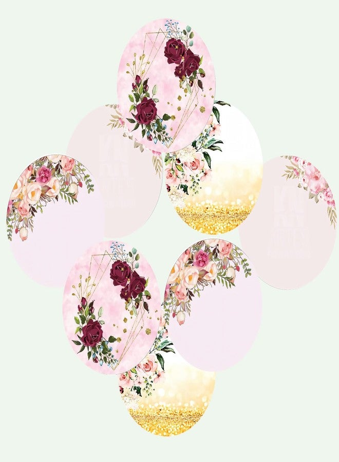 SLGIFT Vinyl Round Floral Theme Sticker, Self-Adhesive Vinyl Stickers, 40 Pieces, 2 x 2 Inches Round Sticker, 4 Unique Designs, R110 - Image 3